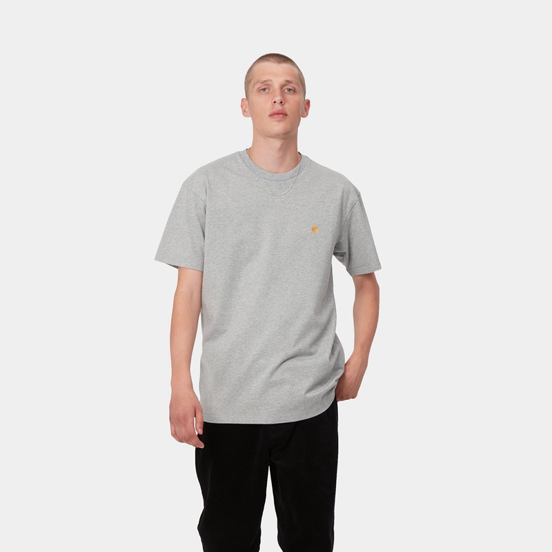 Grey Men Carhartt Chase T-Shirt | FIS-604931