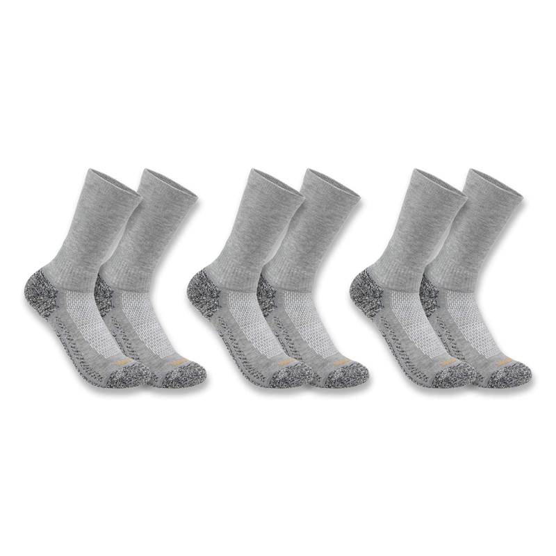 Grey Men Carhartt Force® Midweight Crew 3-Pack Socks | QSY-910387