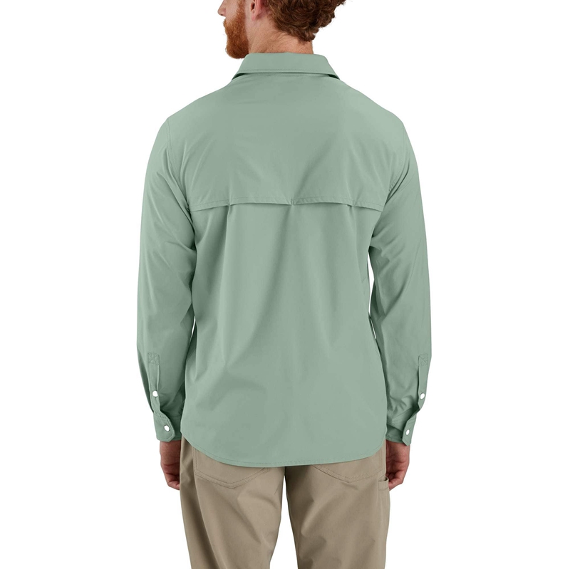 Grey Men Carhartt Force Sun Defender™ Relaxed Fit Lightweight Long-Sleeve Shirts | DKM-541628