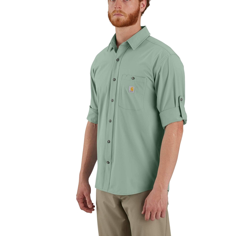 Grey Men Carhartt Force Sun Defender™ Relaxed Fit Lightweight Long-Sleeve Shirts | DKM-541628