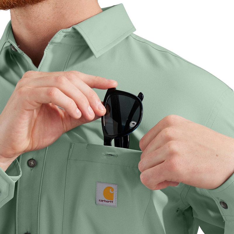 Grey Men Carhartt Force Sun Defender™ Relaxed Fit Lightweight Long-Sleeve Shirts | DKM-541628