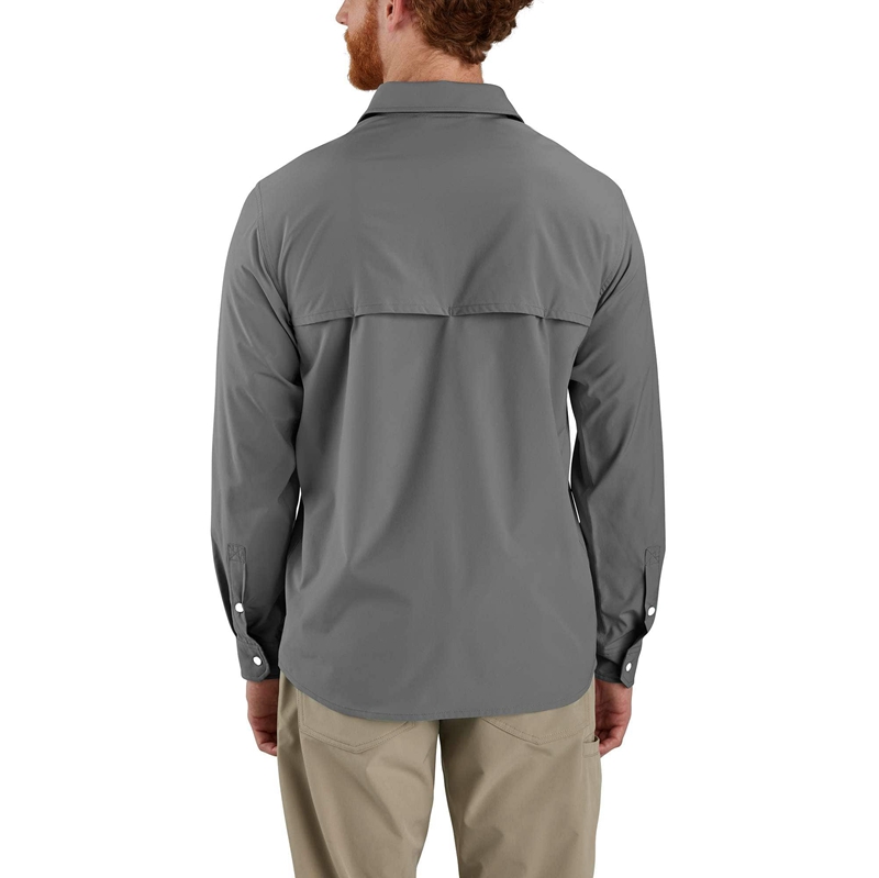 Grey Men Carhartt Force Sun Defender™ Relaxed Fit Lightweight Long-Sleeve Shirts | DKM-541628