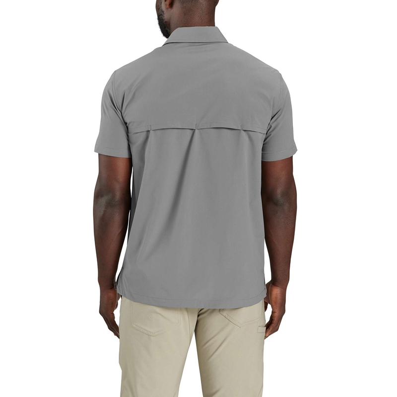 Grey Men Carhartt Force Sun Defender™ Relaxed Fit Lightweight-Sleeve Shirts | YVG-254108