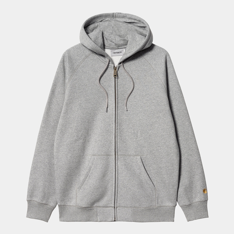 Grey Men Carhartt Hooded Chase Jackets | WIM-783504