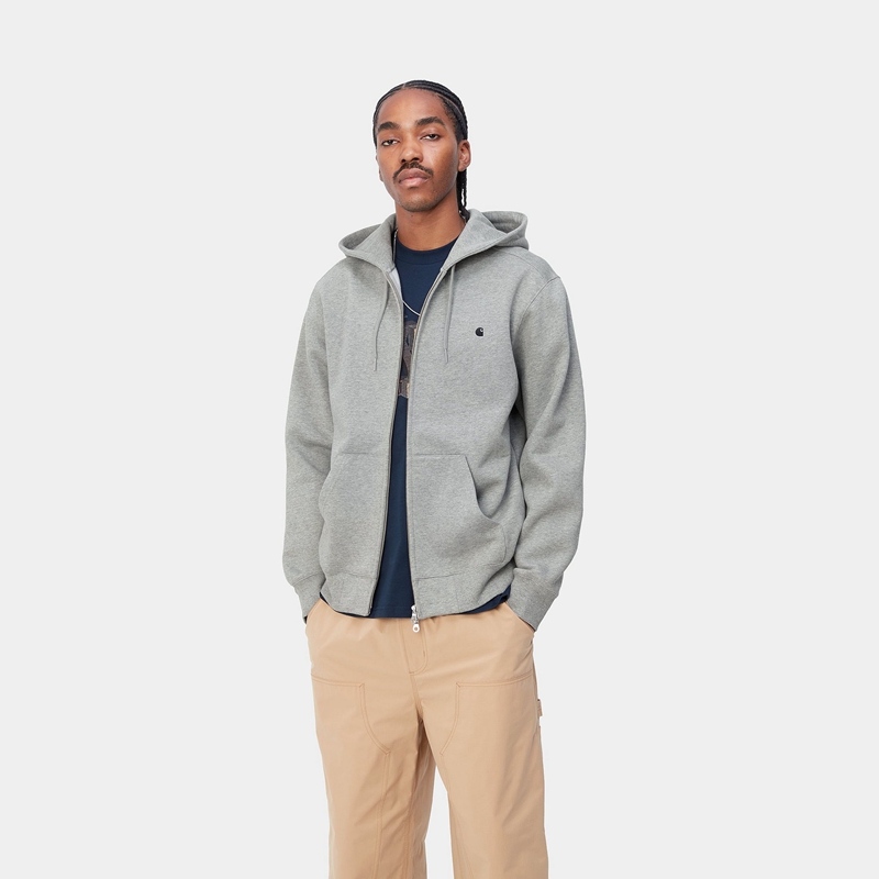 Grey Men Carhartt Hooded Madison Jackets | HFA-473502