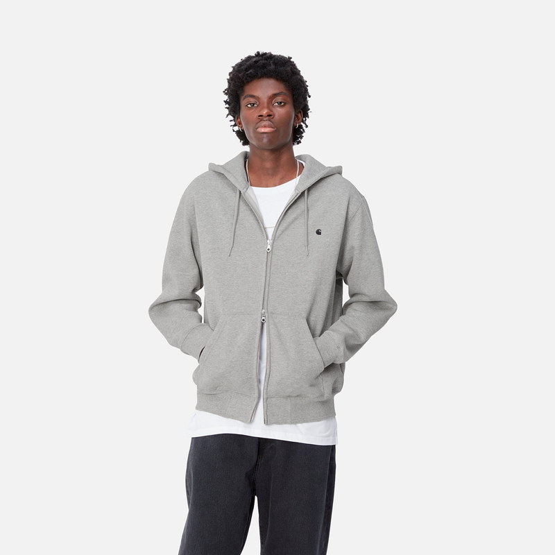 Grey Men Carhartt Hooded Madison Jackets | HFA-473502