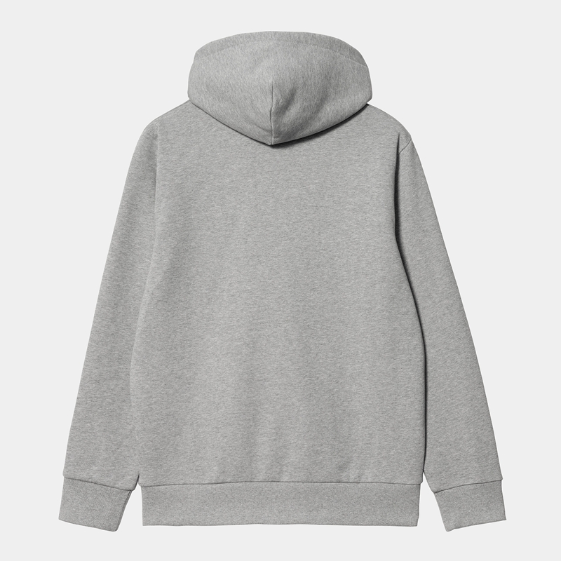 Grey Men Carhartt Hooded Script Embroidery Hoodie | WXA-860754