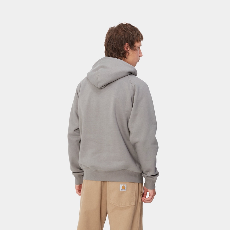 Grey Men Carhartt Hooded Yute Hoodie | MDI-492816