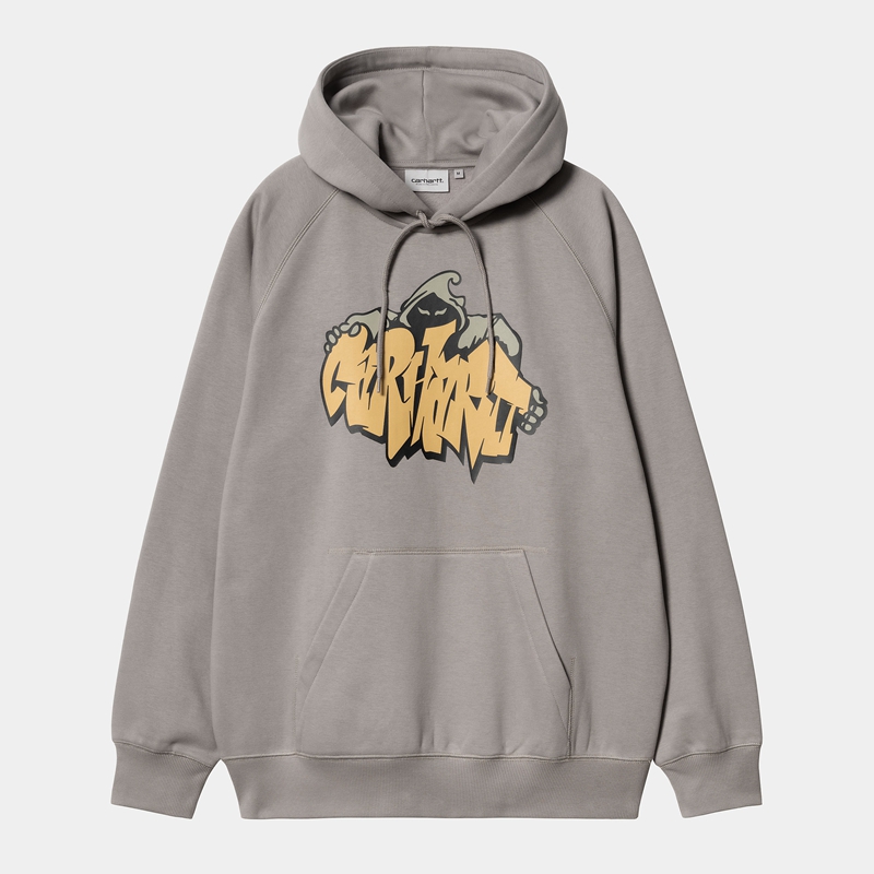 Grey Men Carhartt Hooded Yute Hoodie | MDI-492816