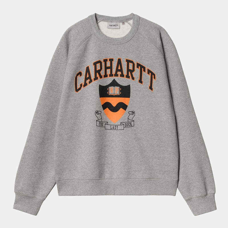 Grey Men Carhartt Lazy Duck Academy Sweatshirt | HCM-042183