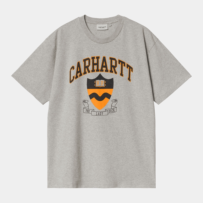 Grey Men Carhartt Lazy Duck Academy T-Shirt | SVW-401735