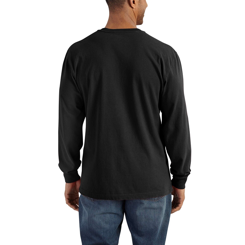 Grey Men Carhartt Loose Fit Heavyweight Long-Sleeve Pocket Henley T-Shirt | LFV-941678