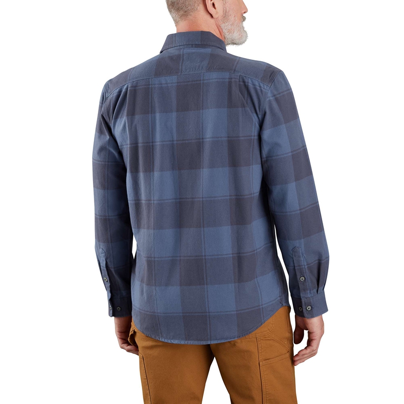 Grey Men Carhartt Loose Fit Heavyweight Flannel Long-Sleeve Plaid Shirts | VYO-315026