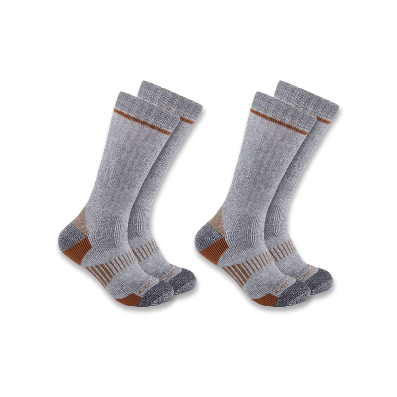 Grey Men Carhartt Midweight Synthetic-Wool Blend Boot 2-Pack Socks | UFD-954728