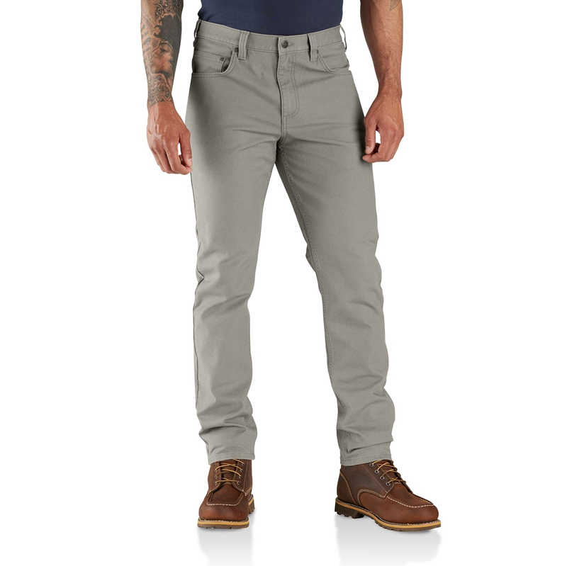 Grey Men Carhartt Rugged Flex® Slim Fit Duck 5-Pocket Tapered Work Pants | KDP-378524