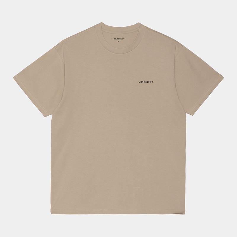 Grey Men Carhartt Script Embroidery T-Shirt | SUQ-823091