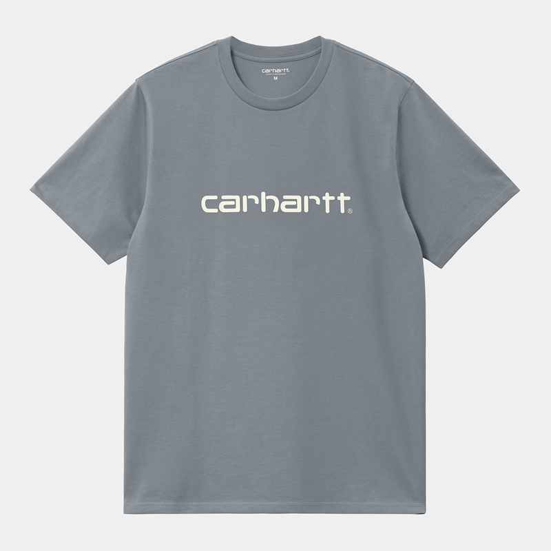 Grey Men Carhartt Script T-Shirt | BYU-396254