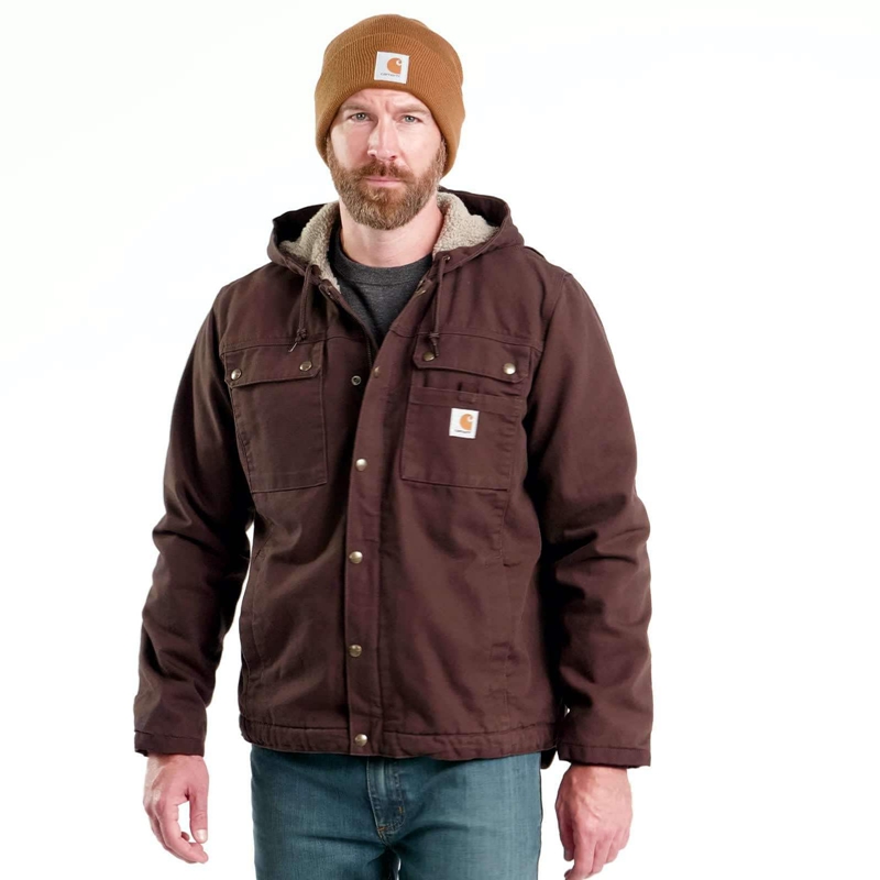 Grey Men Carhartt Sherpa-Lined Utility Jackets | ZVJ-325461