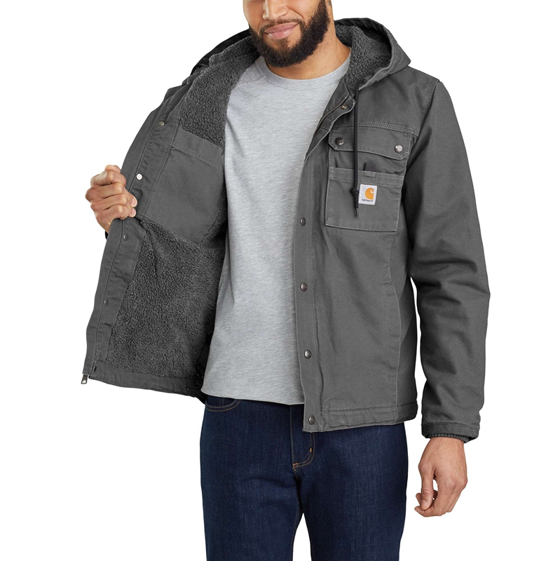 Grey Men Carhartt Sherpa-Lined Utility Jackets | ZVJ-325461