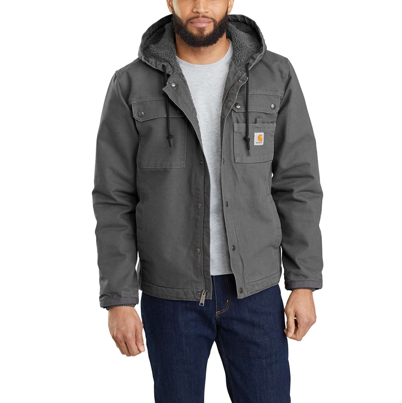 Grey Men Carhartt Sherpa-Lined Utility Jackets | ZVJ-325461