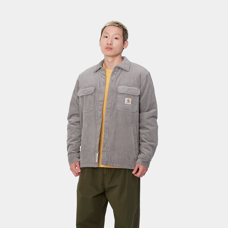 Grey Men Carhartt Whitsome Shirt Jackets | IUM-901658