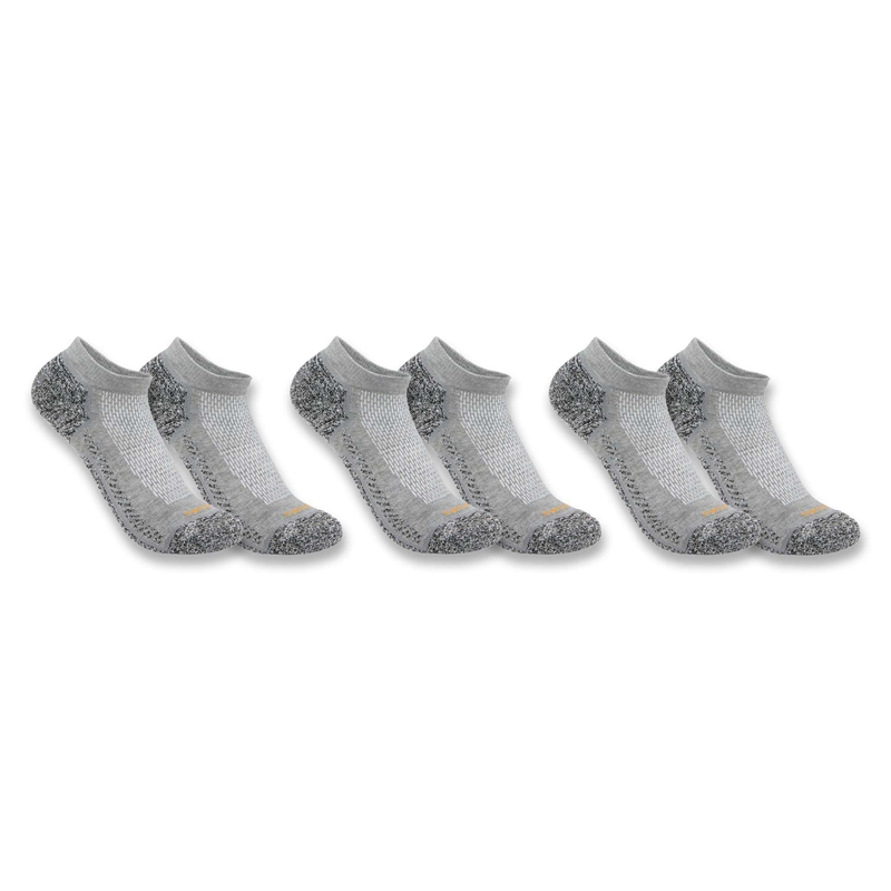 Grey Women Carhartt Force Midweight Low Cut 3-Pack Socks | TYK-468597