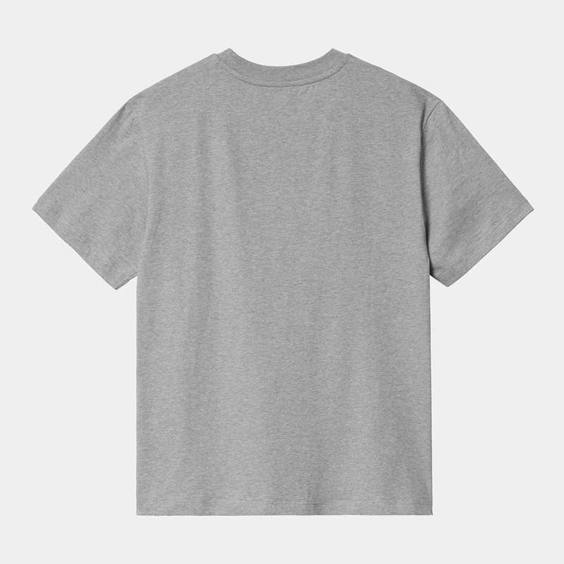 Grey Women Carhartt Pocket T-Shirt | CMU-138475