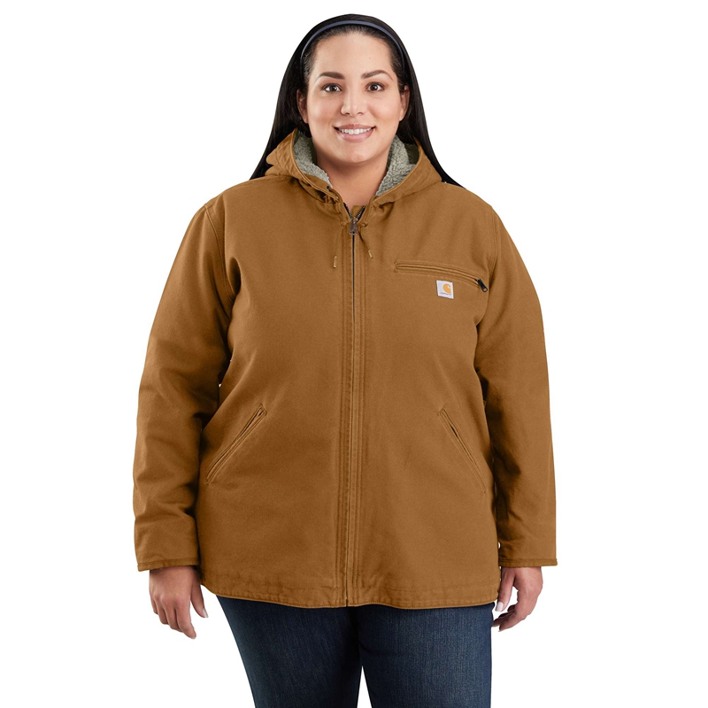 Grey Women Carhartt Sherpa Lined Jackets | PLS-501369