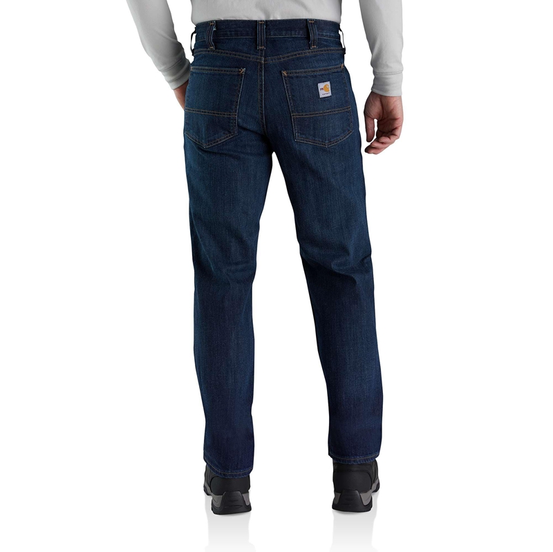 Indigo Men Carhartt Flame-Resistant Rugged Flex® Slim Fit 5 Pocket Jeans | PZC-789524