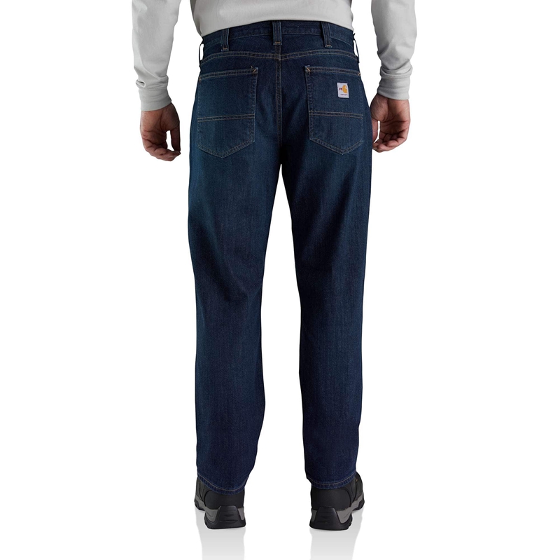 Indigo Men Carhartt Flame-Resistant Rugged Flex® Relaxed Fit 5 Pocket Jeans | FKS-395782