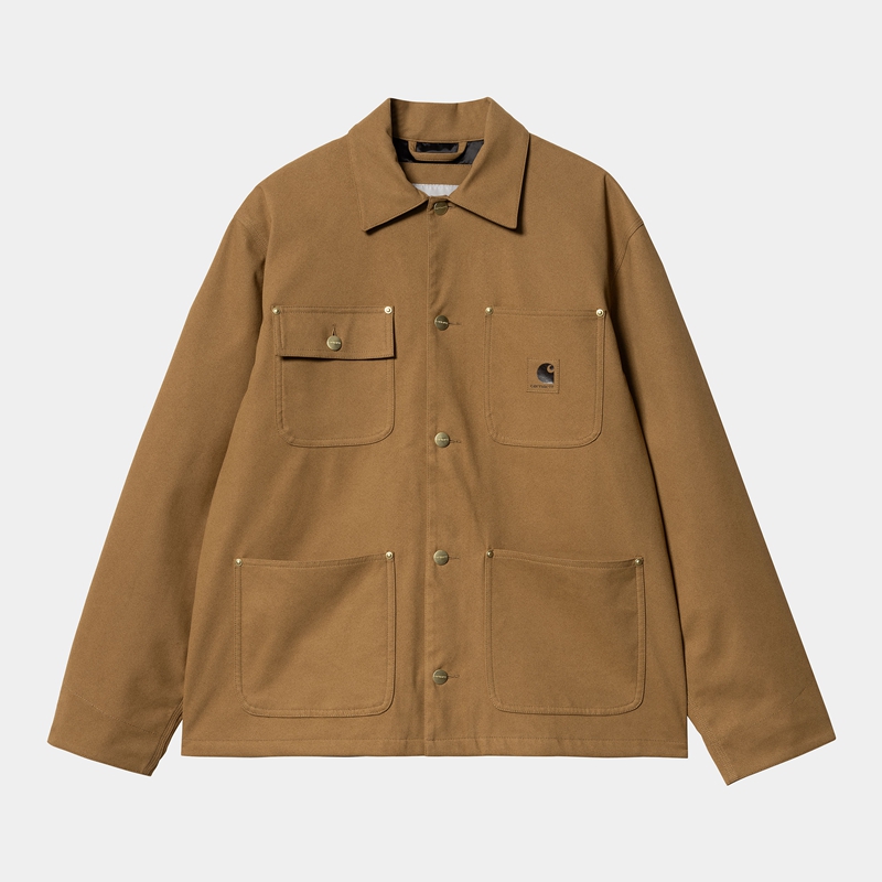 Khaki Men Carhartt Artificial Suede Michigan Coats | DNG-681435