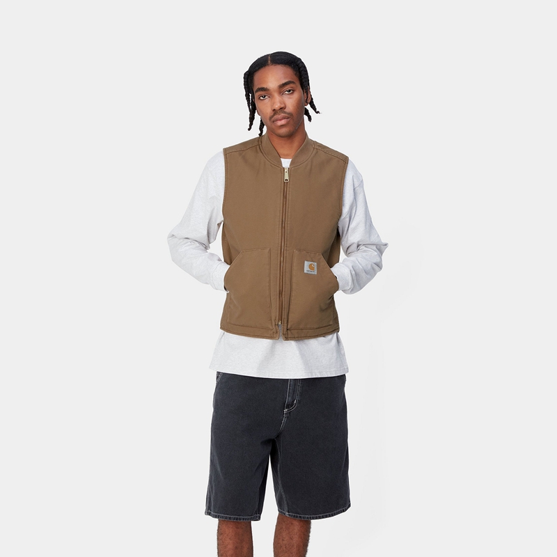 Khaki Men Carhartt Classic Vest | IYZ-792054