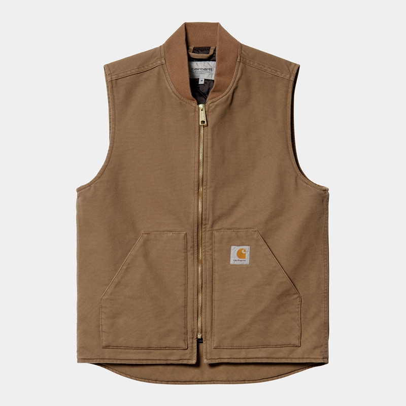 Khaki Men Carhartt Classic Vest | IYZ-792054