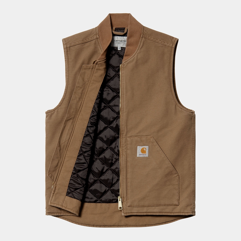 Khaki Men Carhartt Classic Vest | IYZ-792054