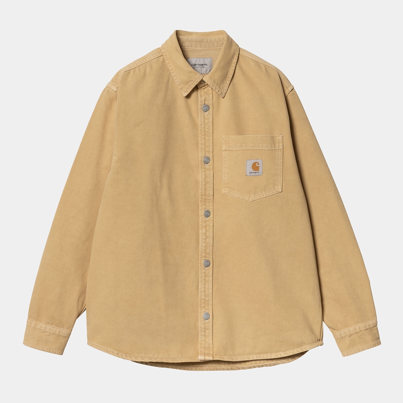 Khaki Men Carhartt George Shirt Jackets | FZO-031879