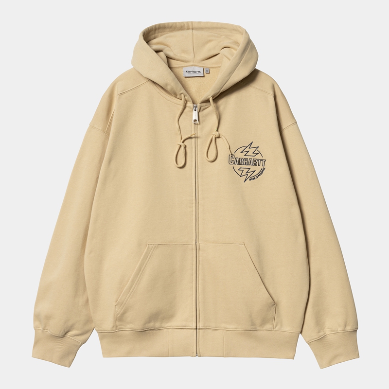 Khaki Men Carhartt Hooded Ablaze Jackets | CJG-194273