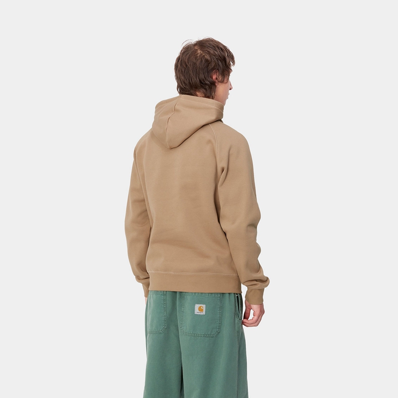 Khaki Men Carhartt Hooded Chase Hoodie | JLR-279603