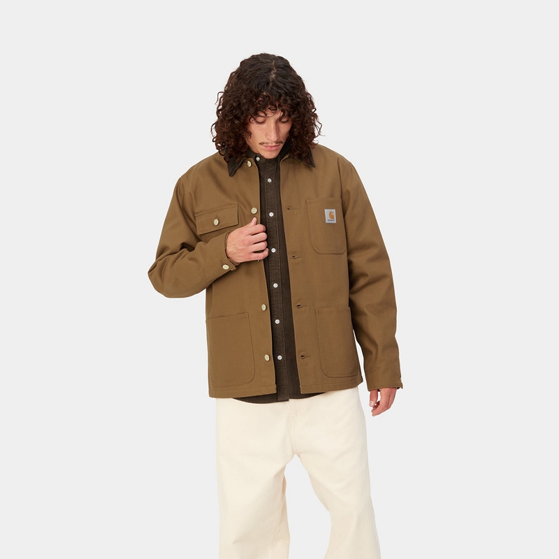 Khaki Men Carhartt Michigan Winter Jackets | NMO-207519