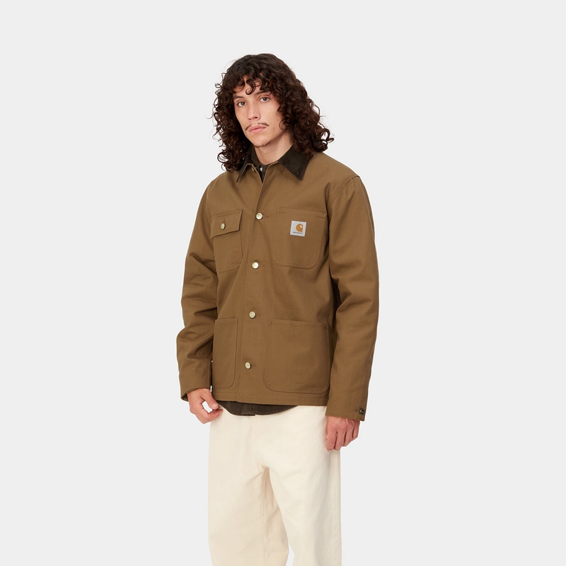 Khaki Men Carhartt Michigan Winter Jackets | NMO-207519