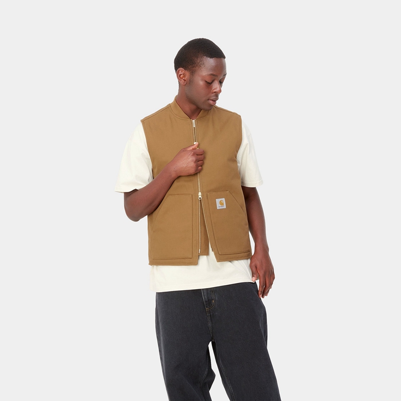 Khaki Men Carhartt Vest | SVL-234017