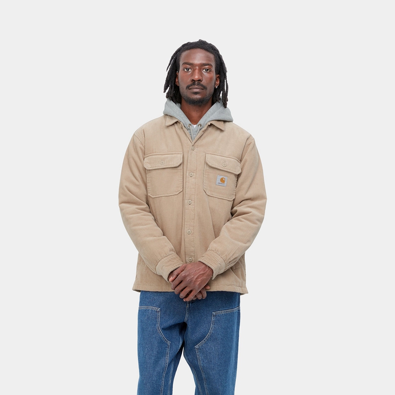 Khaki Men Carhartt Whitsome Shirt Jackets | UEI-604312