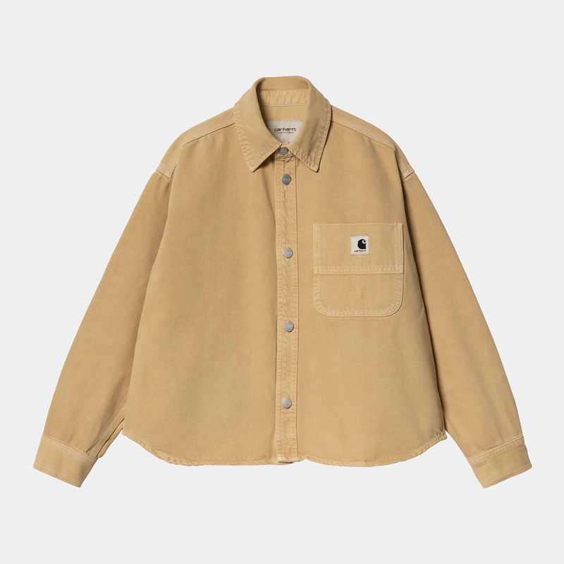 Khaki Women Carhartt Georgia Shirt Jackets | LXJ-405729