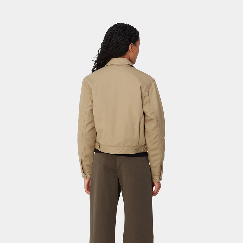 Khaki Women Carhartt Module Script Jackets | HNV-346597