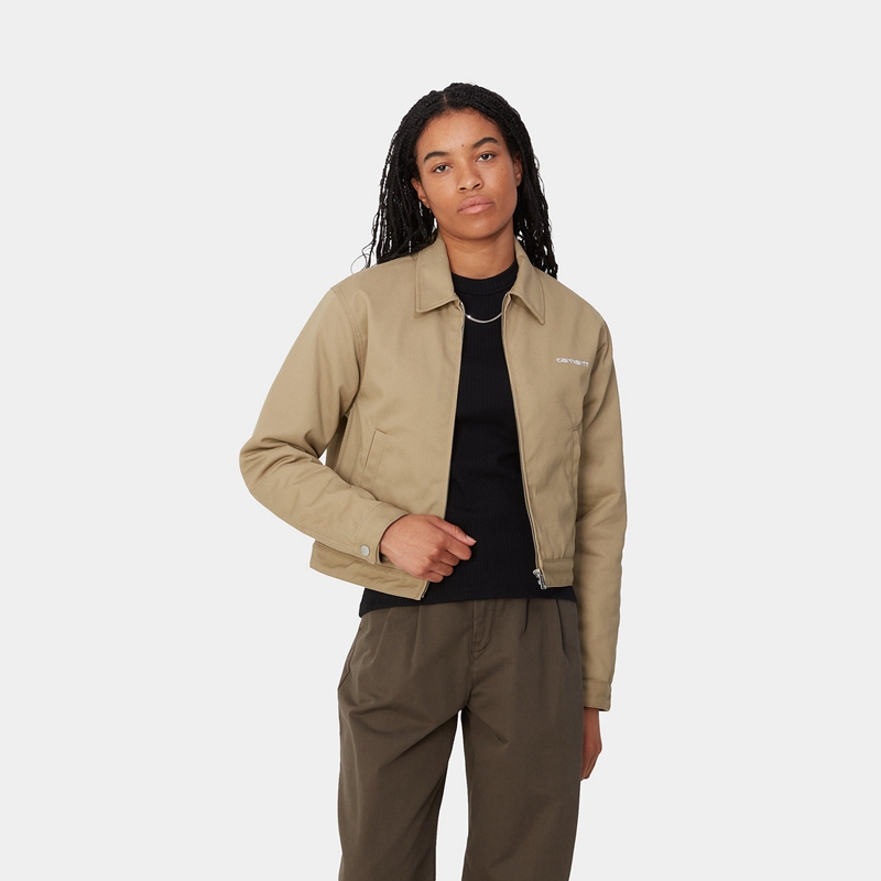 Khaki Women Carhartt Module Script Jackets | HNV-346597