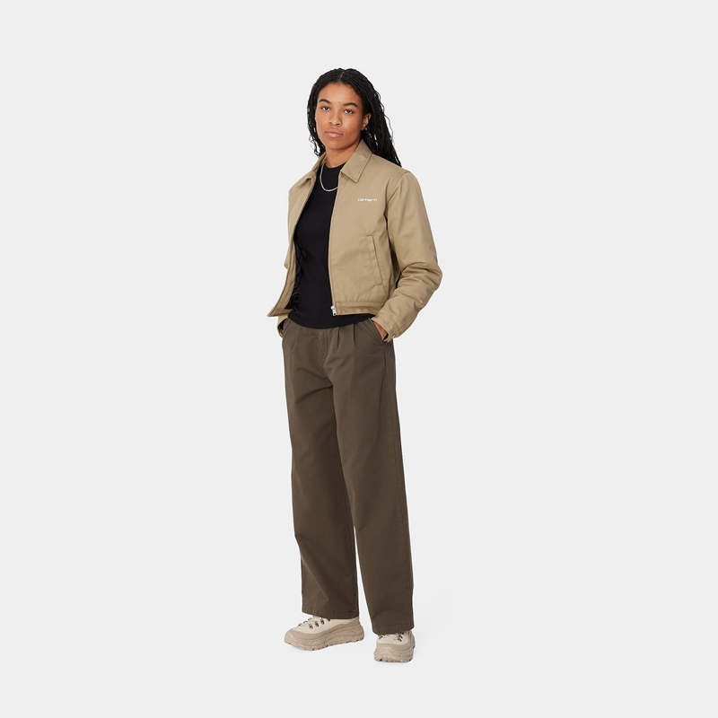 Khaki Women Carhartt Module Script Jackets | HNV-346597