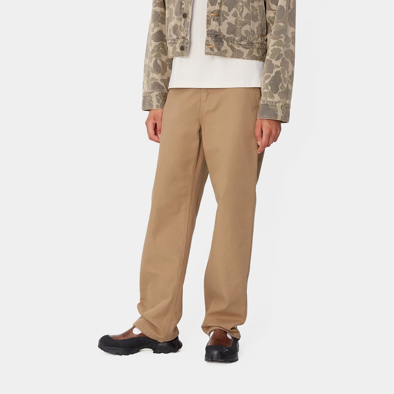 Khaki Women Carhartt Pierce Straight Pants | SRW-081497