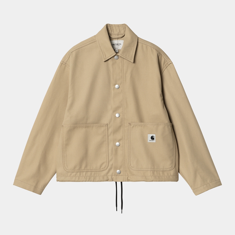 Khaki Women Carhartt Simple Shirt Jackets | WIF-278190