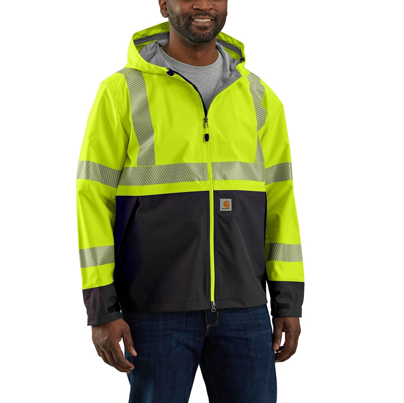 Light Green Men Carhartt High-Visibility Storm Defender® Loose Fit Lightweight Class Jackets | FZP-362417