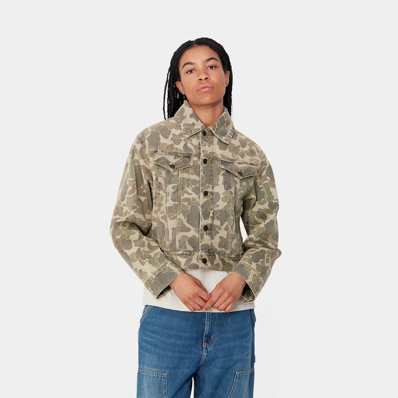 Light Green Women Carhartt Duck Orell Jackets | AEV-137692