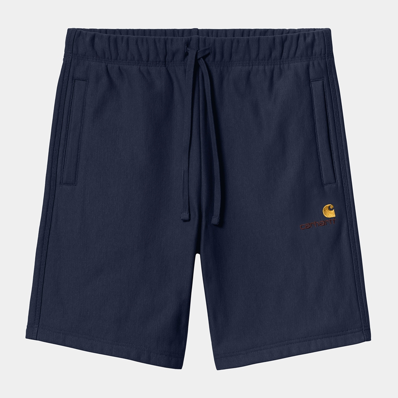 Navy Men Carhartt American Script Shorts | DAX-075624